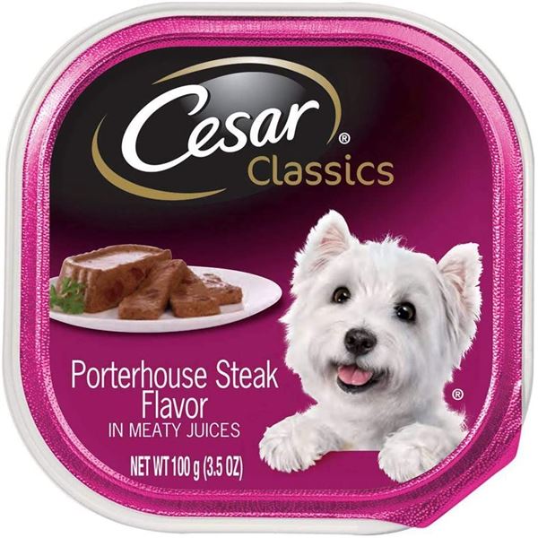 NEW CASE OF 24 CESAR PORTERHOUSE WET DOG FOOD