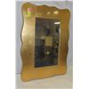 GOLD COLOURED FRAMED HANGING MIRROR 19.5" X 28"