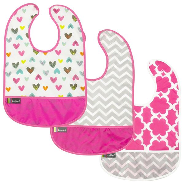 NEW 3 PACK OF KUSHIES CLEAN WATERPROOF BIB 6-12M