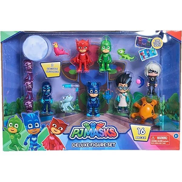 NEW PJ MASKS DELUXE FIGURE SET 16 PIECES