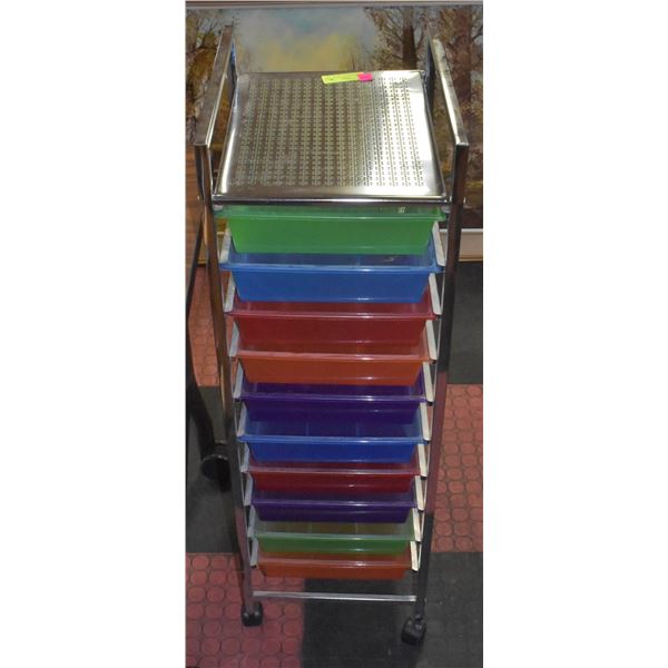 MULTI COLOR 10 DRAWER ROLLING STORAGE-ESTATE