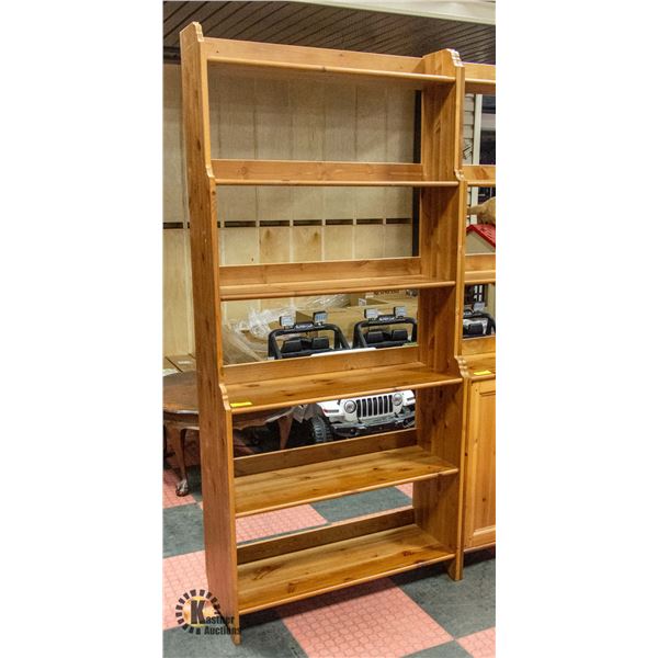 SOLID WOOD 6-SHELF SHELVING UNIT -