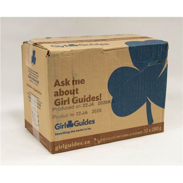 CASE OF GIRL GUIDE COOKIES 12 BOXES CHOC/VANILLA