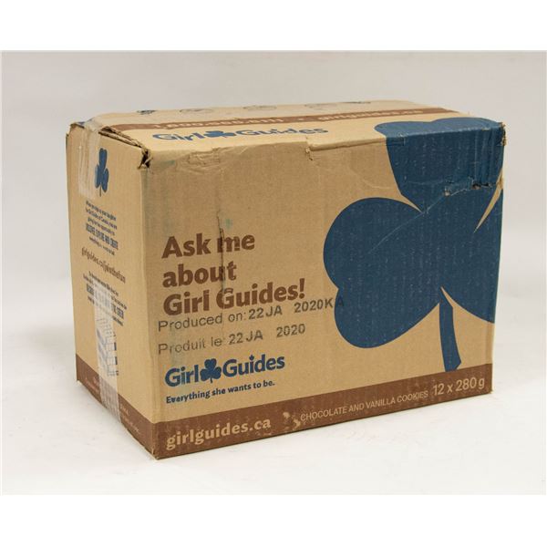 CASE OF GIRL GUIDE COOKIES 12 BOXES CHOC/VANILLA