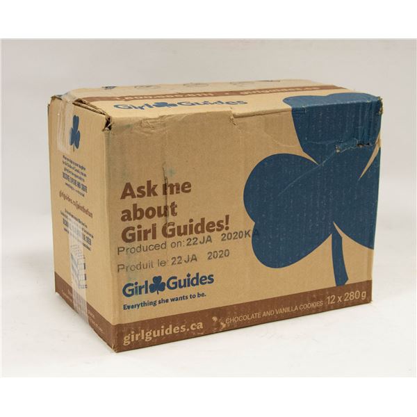 CASE OF GIRL GUIDE COOKIES 12 BOXES CHOC/VANILLA