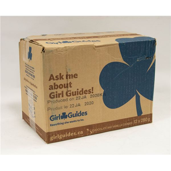 CASE OF GIRL GUIDE COOKIES 12 BOXES CHOC/VANILLA