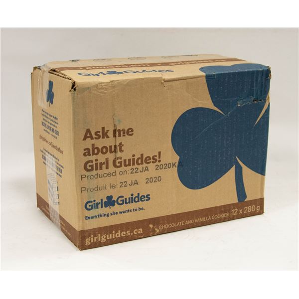 CASE OF GIRL GUIDE COOKIES 12 BOXES CHOC/VANILLA