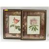 Image 1 : SET OF 2 HANGING FLORAL WALL ART