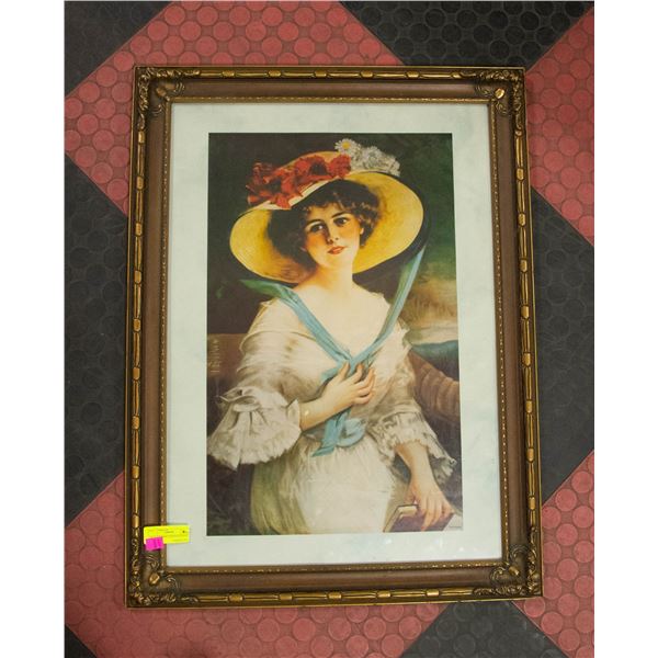 24X33 VINTAGE GERMAN FRAMED PICTURE