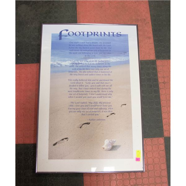 FOOTPRINTS 25X36 FRAMED