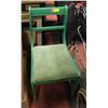 Image 1 : VINTAGE GREEN CHAIR WITH VELVET SEAT