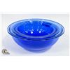 Image 1 : 3-PIECE BLUE PYREX BOWL SET - 1.5L, 2.5 QT &