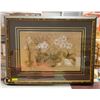 Image 1 : WOOD FRAMED FLORAL PRINT 34 X 44.5 INCHES