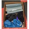 BOX OF VARIOUS HIKING/CAMPING/BOATING BAGS