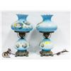 Image 1 : VINTAGE "HEDCO" FLORAL PARLOR LAMPS SET OF 2