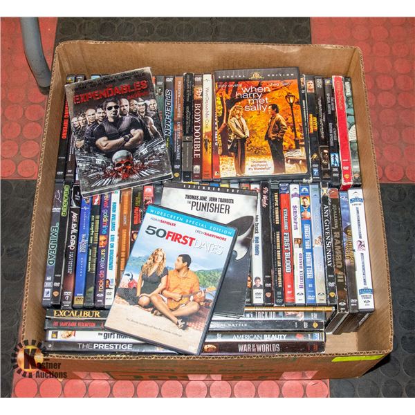 BOX WITH OVER 75 DVD MOVIES