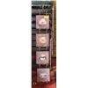 Image 1 : 4PC TEA CUP WALL ART WITH METAL DISPLAY STAND