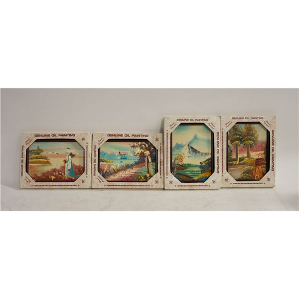 FLAT OF 4 OIL PAINTINGS