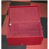 Image 1 : RED FAUX LEATHER TRUNK APPROX 2FT-ESTATE