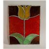 Image 1 : VINTAGE STAINED GLASS TULIP HANGING PANEL