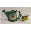 Image 1 : WATERING CAN & CERAMIC PLANT POT