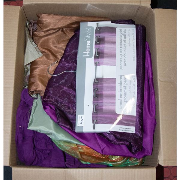 BOX OF MISC FABRICS