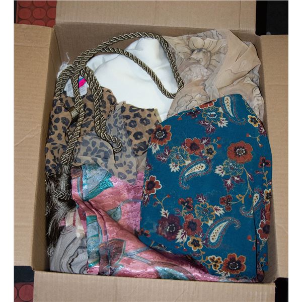 BOX OF MISC FABRICS