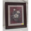 Image 1 : FRAMED FLORAL PRINT- 25" X 20.5"