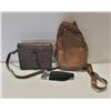 Image 1 : OVER THE SHOULDER LEATHER PACK/PURSE (TAN)