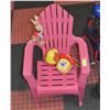 Image 1 : TODDLER RESIN GARDEN CHAIR W/3 TODDLER TOYS