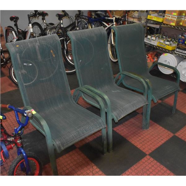 3 METAL PATIO CHAIRS