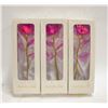 Image 1 : 3 ARTIFICIAL 24K PLATED ROSE LONG STEM