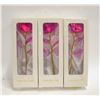 Image 1 : 3 ARTIFICIAL 24K PLATED ROSE LONG STEM