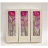 Image 1 : 3 ARTIFICIAL 24K PLATED ROSE LONG STEM