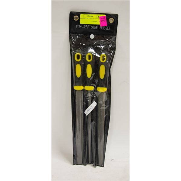 3PCS STEEL FILE SET 8"