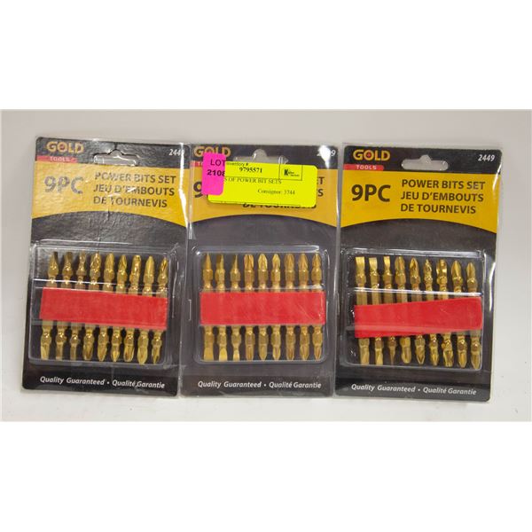 3 PACKS OF POWER BIT SETS