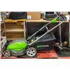 Image 1 : GREEN WORKS ELECTRIC LAWN MOWER 120V