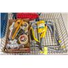 Image 1 : LOT OF STORAGE HANGERS, TAPE, TOOLS, ELECTRICAL