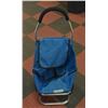 HANDLED BLUE ROLLING SHOPPING TROLLY