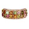 Image 1 : Natural Multi Color Tourmaline & Sapphire Ring