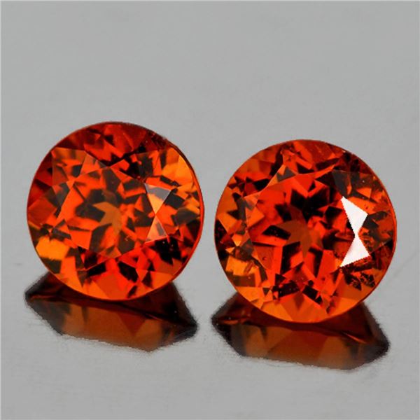 Natural Mandarin Orange Spessartite Garnet Pair {Flawless-VVS1}