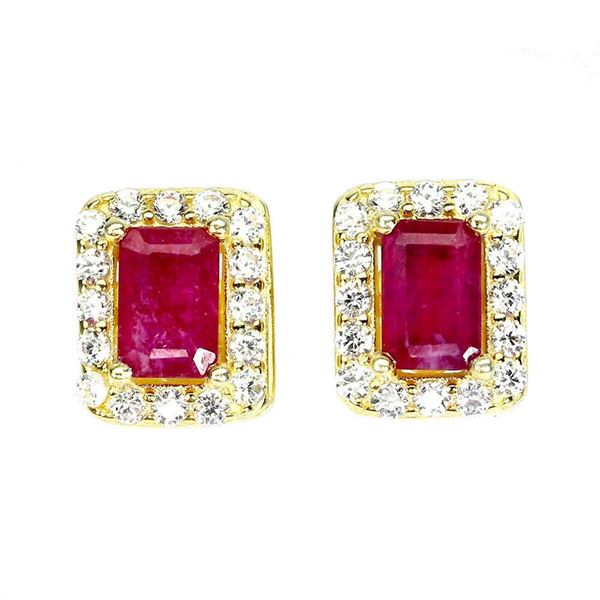 Natural Pigeon Blood Red Ruby Earrings