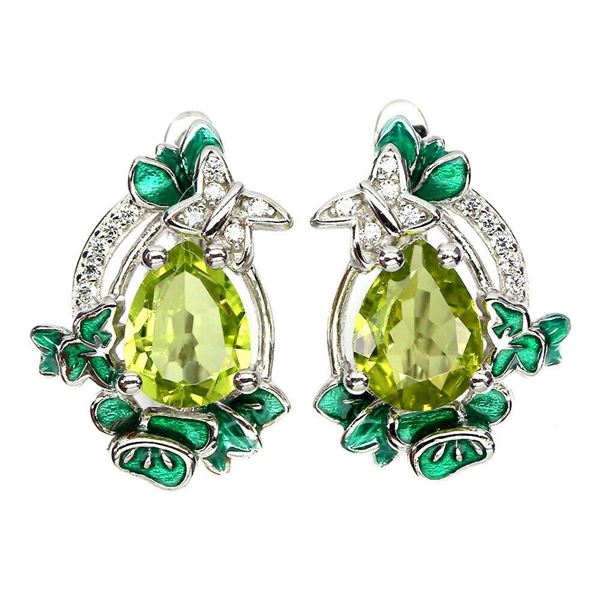 Natural Unheated  Peridot Earrings