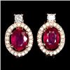 Image 1 : Natural Pigeon Blood Red Ruby Earrings