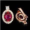 Image 2 : Natural Pigeon Blood Red Ruby Earrings