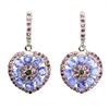 Image 1 : Natural  Tanzanite & Rhodolite Garnet Earrings