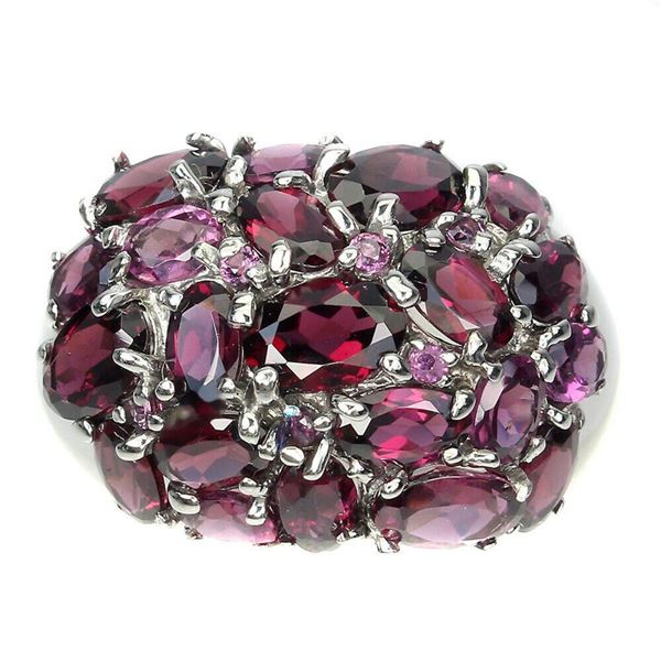 Natural Unheated Rhodolite Garnet Ring