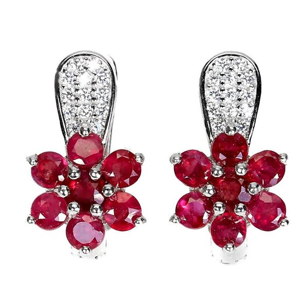 Natural Pigeon Blood Red Ruby Earrings