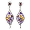 Image 1 : Natural Citrine Amethyst Rhodolite Garnet Earrings