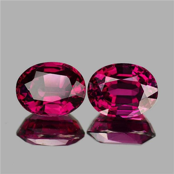 Natural Raspberry Red Pink Rhodolite Garnet Pair - FL